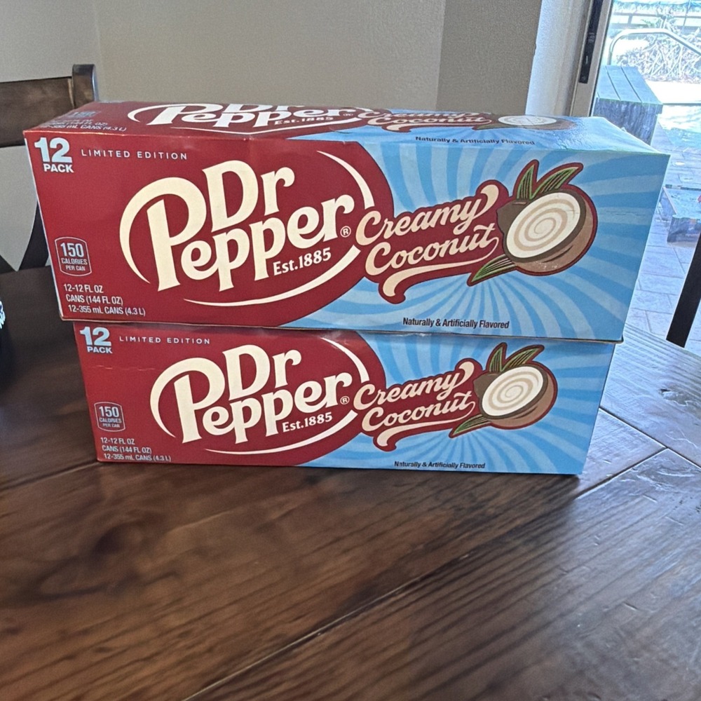 Dr Pepper Creamy Coconut 2 Packs 12 Pack 12oz Cans‎ – Limited Edition Soda